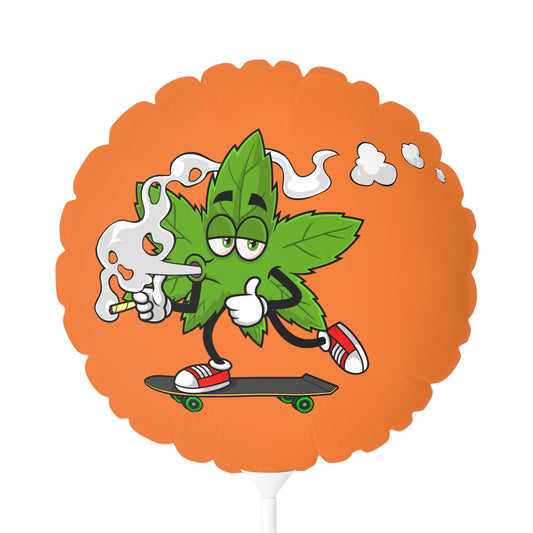 Marijuana Reggae Pot Leaf Man Smoking A Joint With Red Sneakers Style 4, Orange Balloon (Round and Heart-shaped), 11"