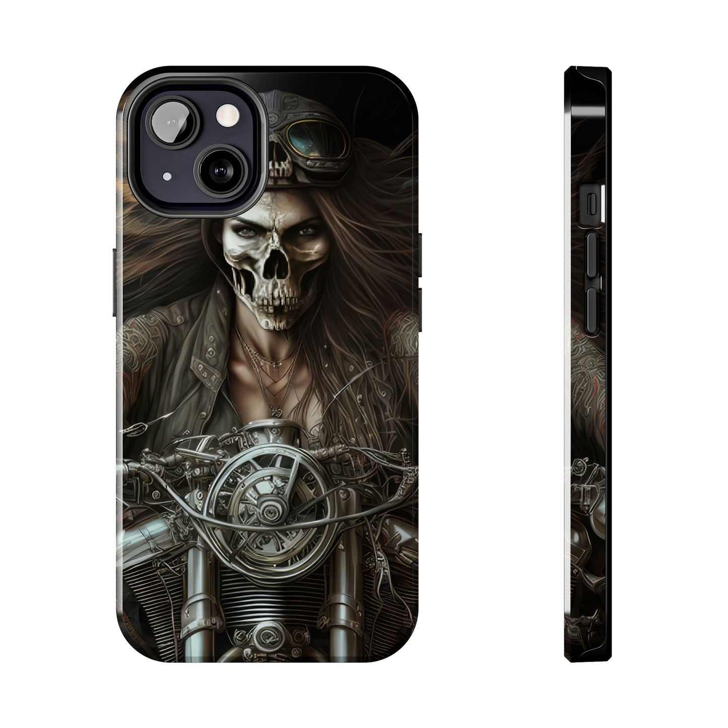 Skull Motorcycle Rider, Ready to Tear Up Road On Beautiful Bike 10 Tough Phone Cases