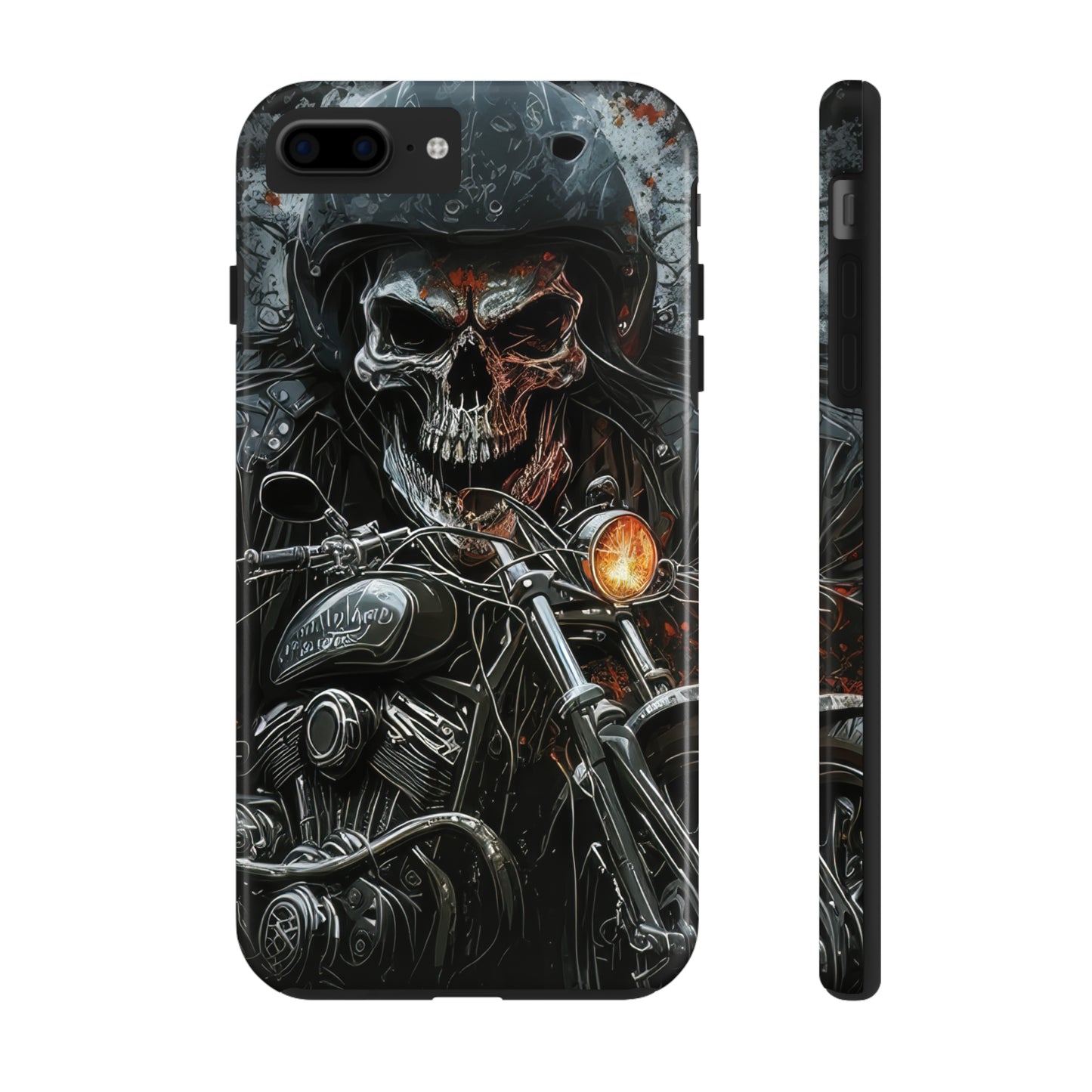 Skull Motorcycle Rider, Ready to Tear Up Road On Beautiful Bike 6 Tough Phone Cases