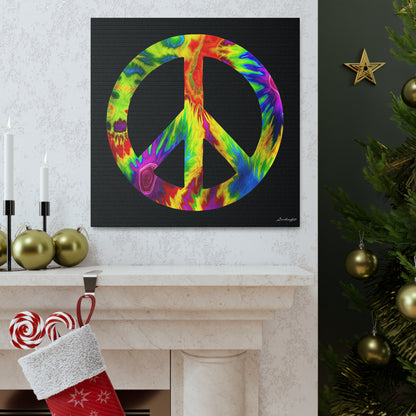 Coolio Tie Dye Hippie Peace Sign 6 Canvas Gallery Wraps