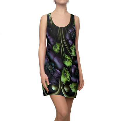 Gothic Bold & Beautiful flower floral Style 4 A, Women's Cut & Sew Racerback Dress (AOP)