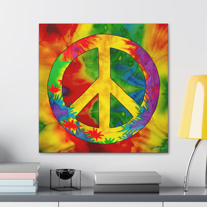 Coolio Tie Dye Hippie Peace Sign 2 Canvas Gallery Wraps
