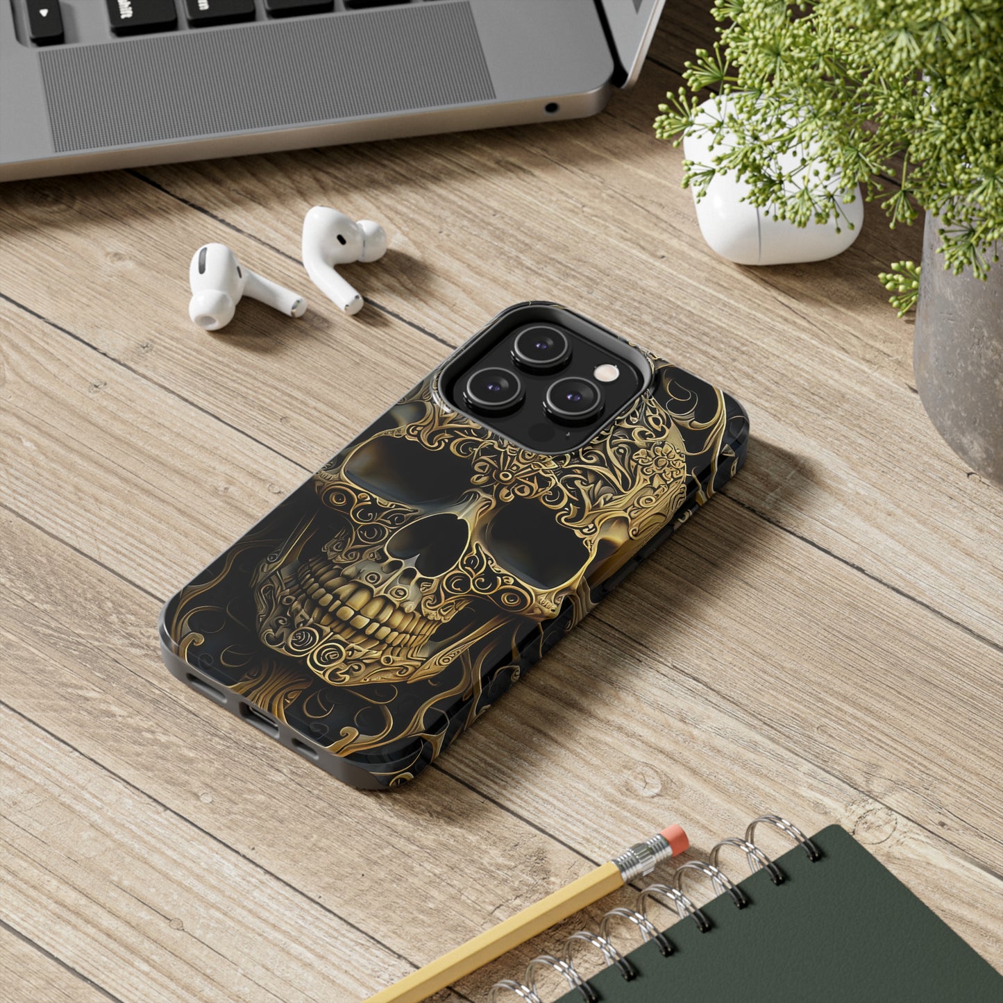 Metallic Chrome Skulls and classic Designed 4 Tough Phone Cases