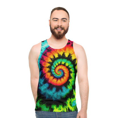 Bold And Beautiful Tie Dye Style Three Unisex Tank Top (AOP)