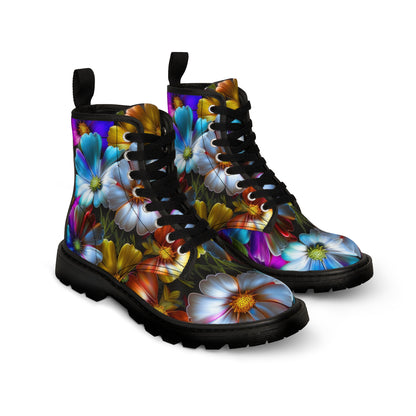 Bold & Beautiful & Metallic Wildflowers, Gorgeous floral Design, Style 5 Women's Canvas Boots