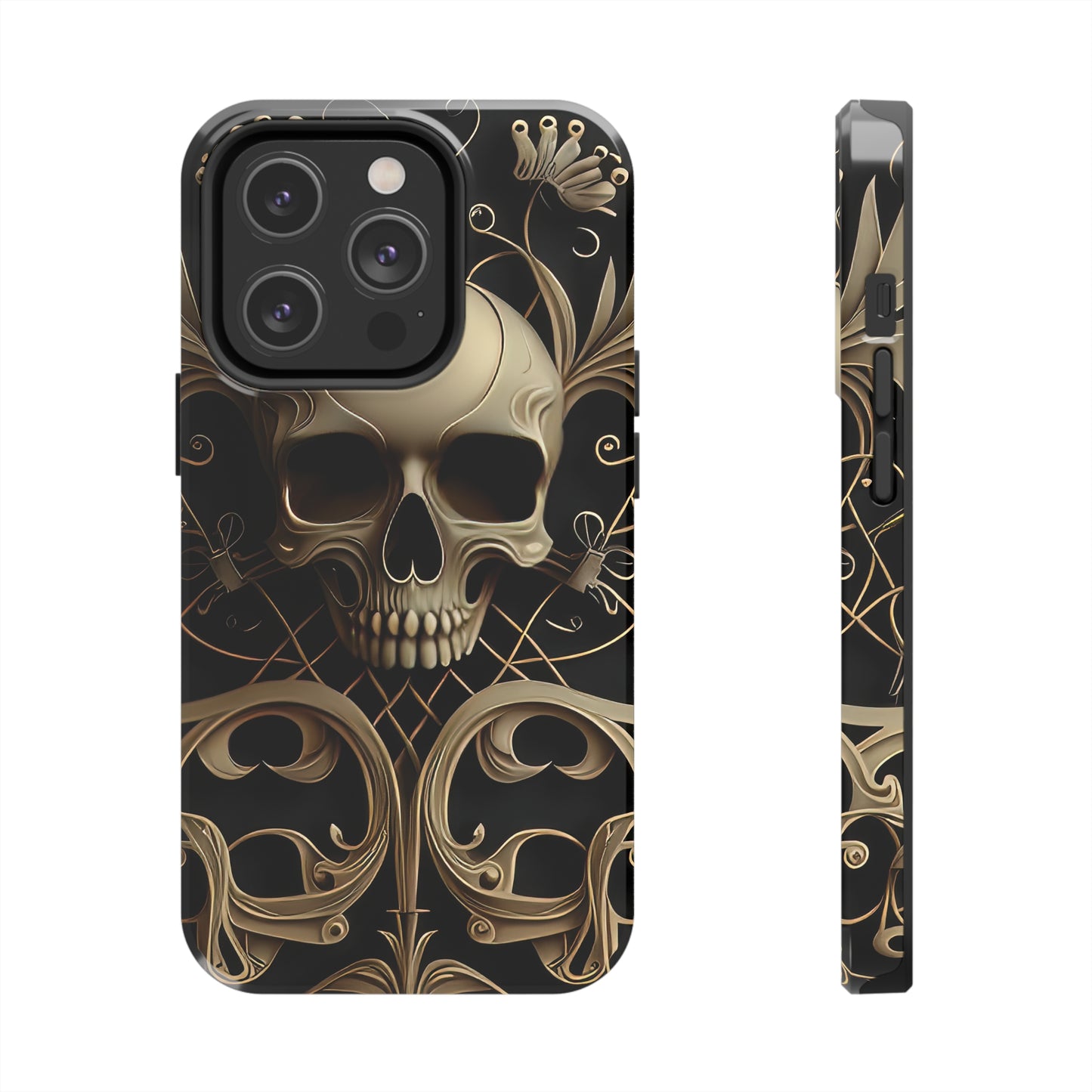 Metallic Chrome Skulls and classic Designed 1 Tough Phone Cases