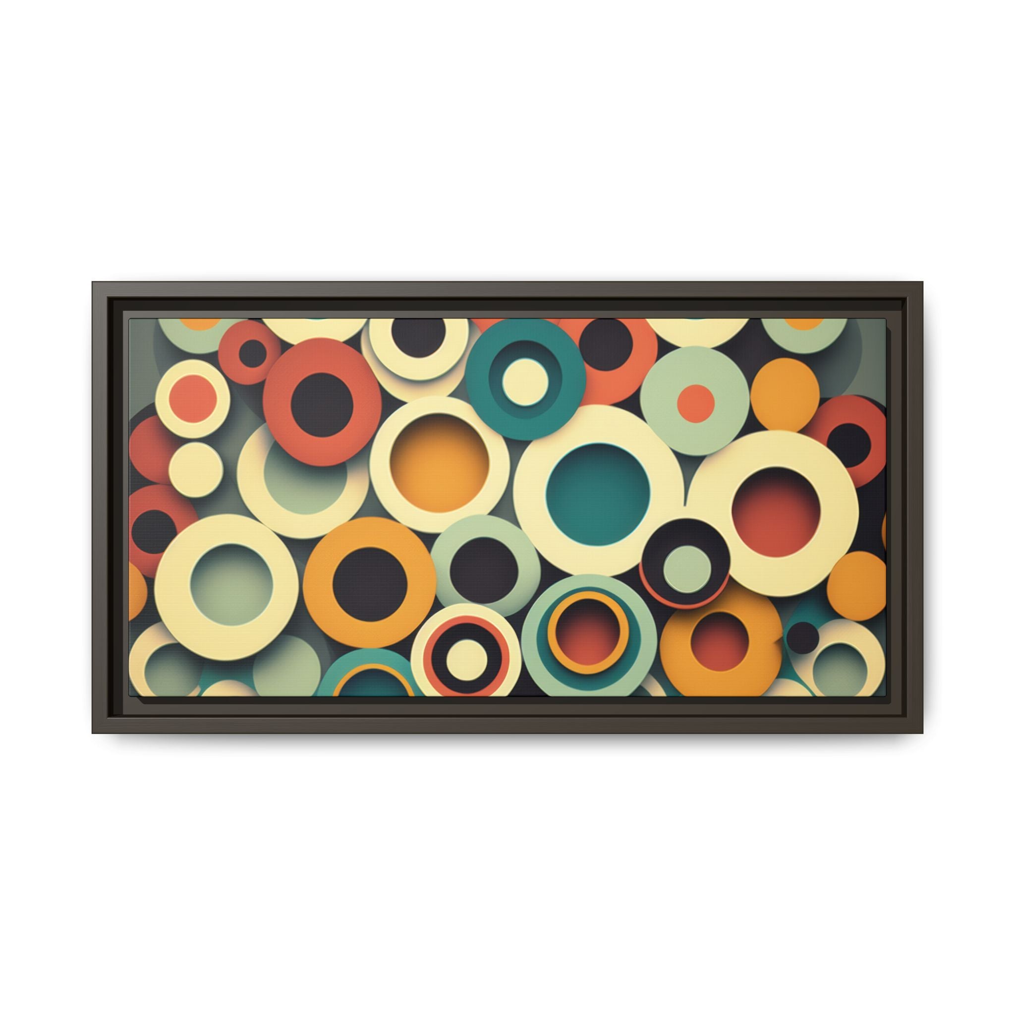 Gathered Circles, Matte Canvas, Framed (Multi-color)