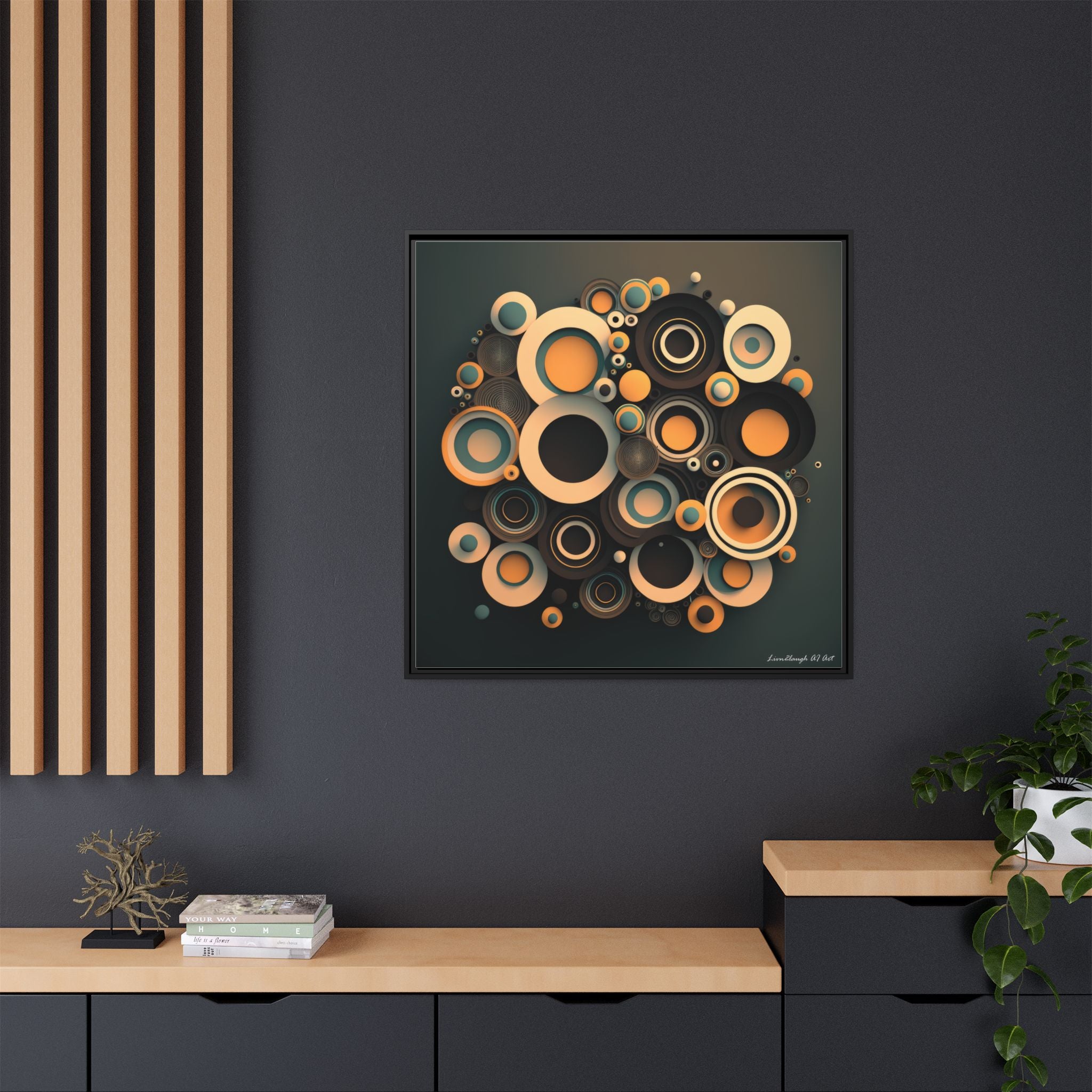 Concentric Harmony, Art Print — Colorful Modern Wall Canvas