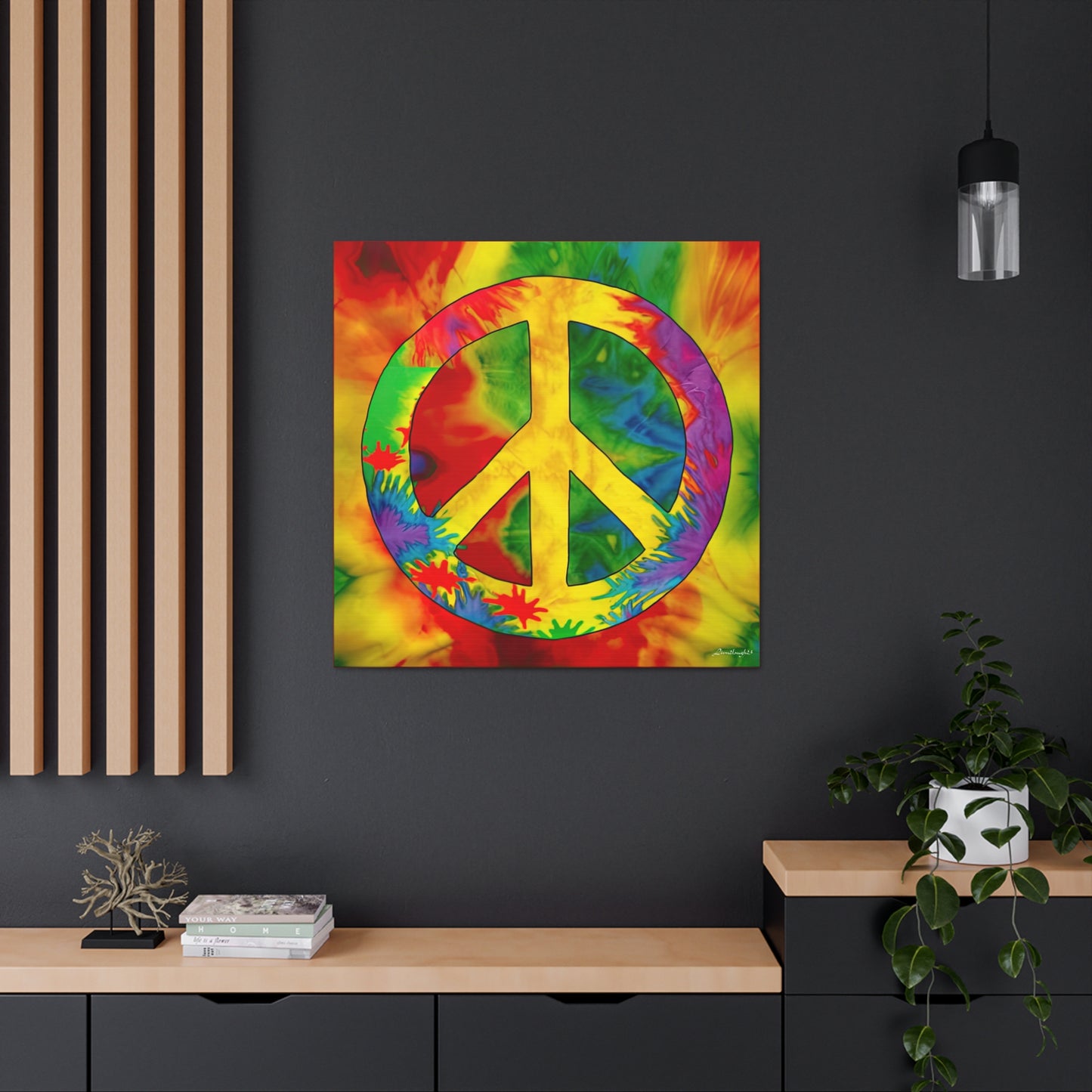 Coolio Tie Dye Hippie Peace Sign 2 Canvas Gallery Wraps