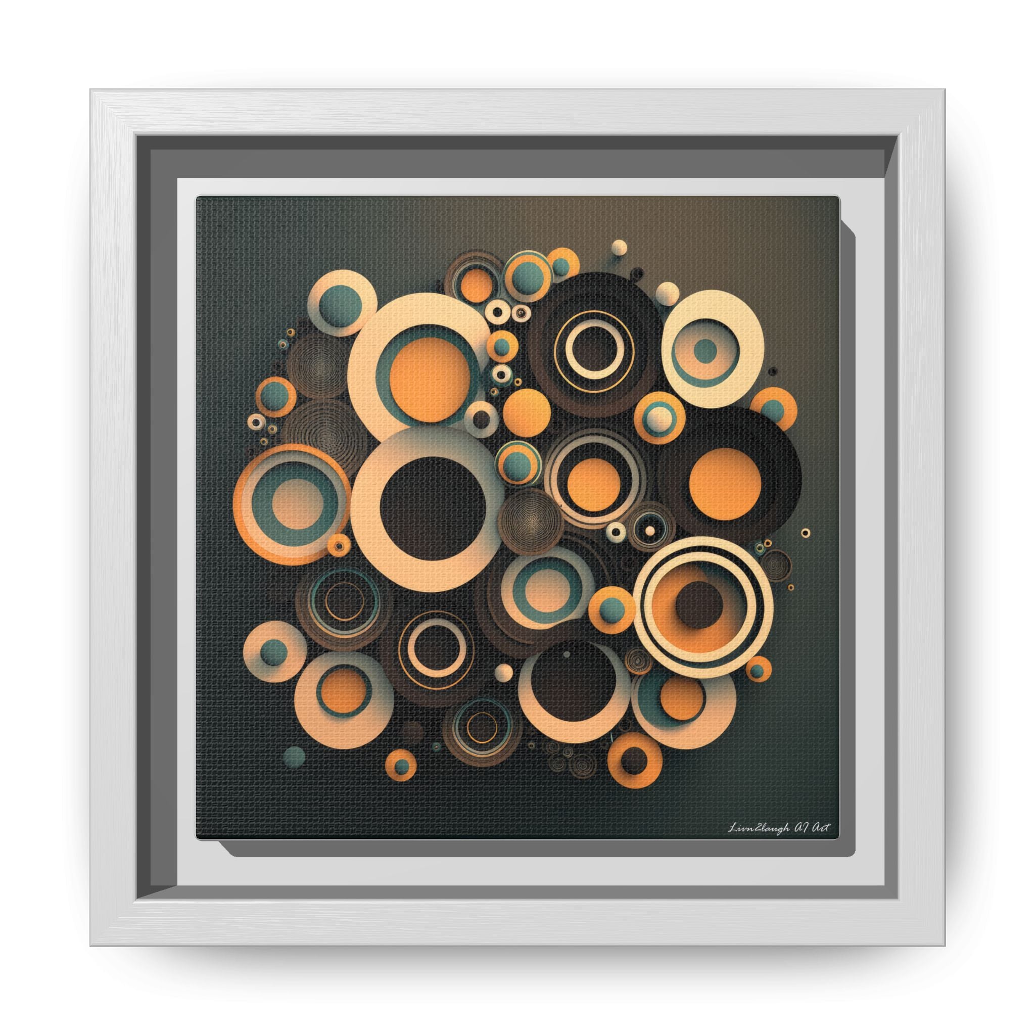 Concentric Harmony, Art Print — Colorful Modern Wall Canvas