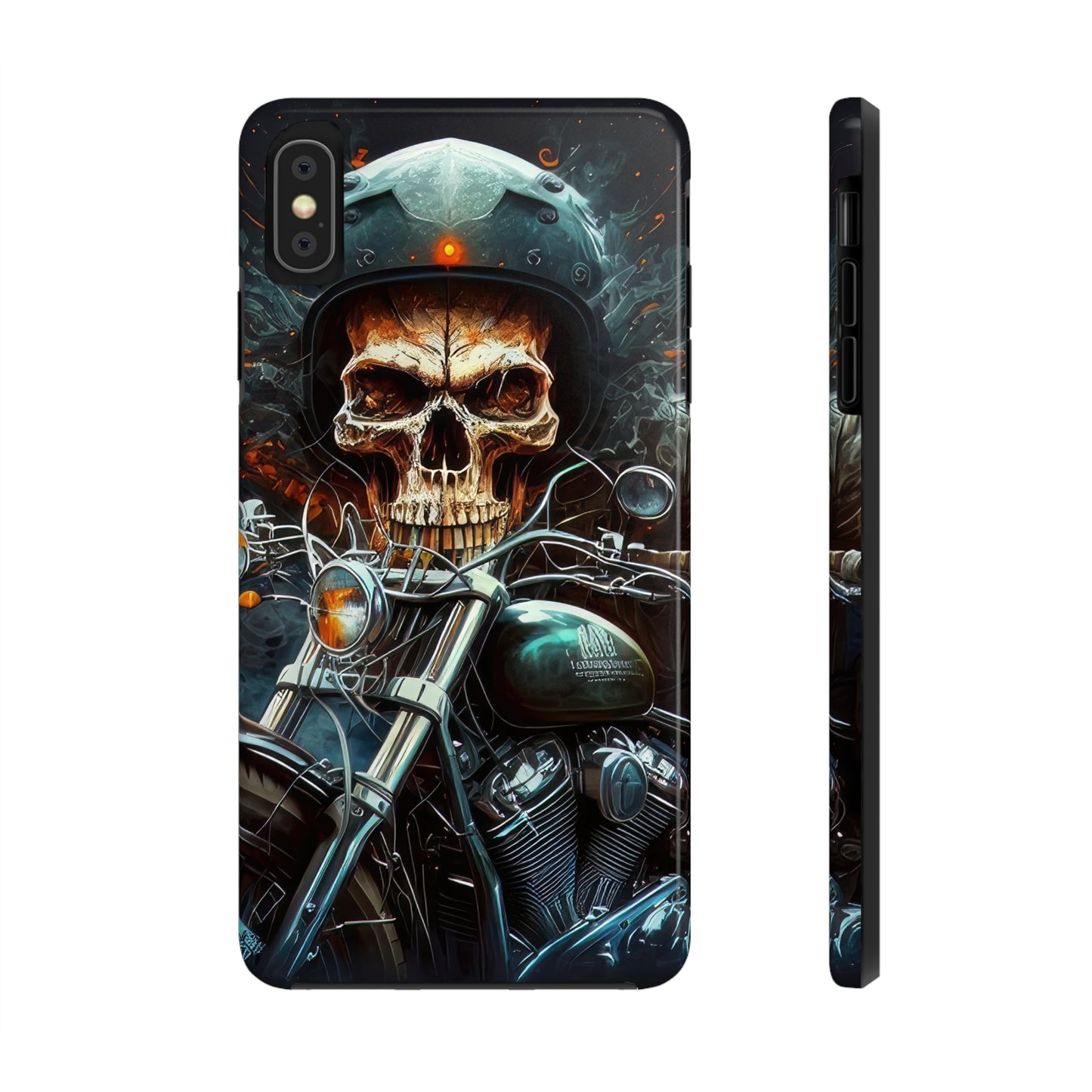 Skull Motorcycle Rider, Ready to Tear Up Road On Beautiful Bike 9 Tough Phone Cases