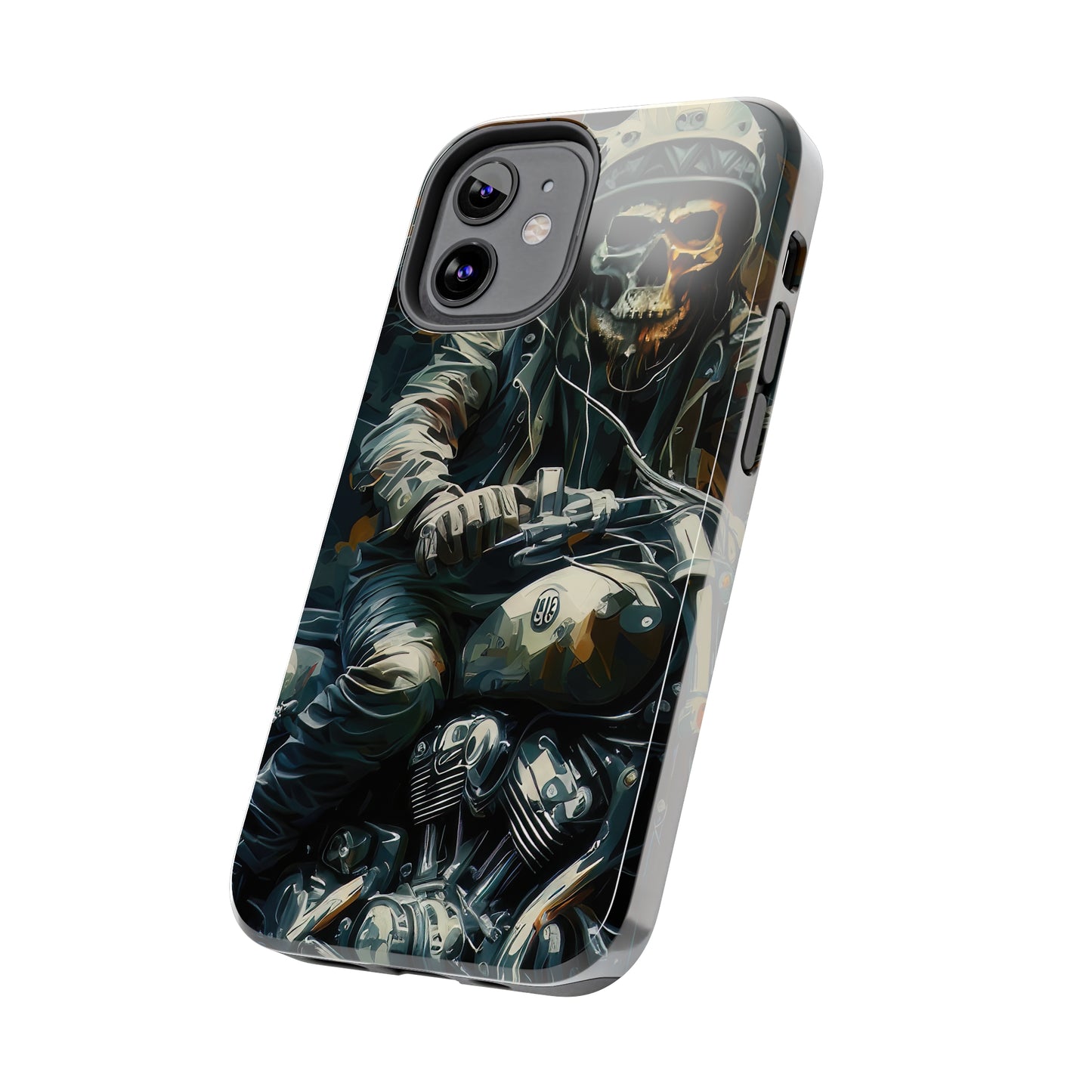 Skull Motorcycle Rider, Ready to Tear Up Road On Beautiful Bike Tough Phone Cases