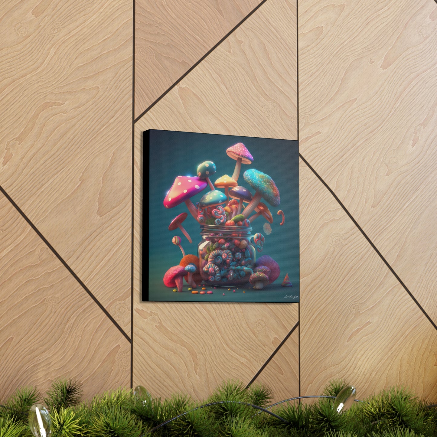 Beautiful Mushroom Luminating Colorful Bliss 11 Canvas Gallery Wraps