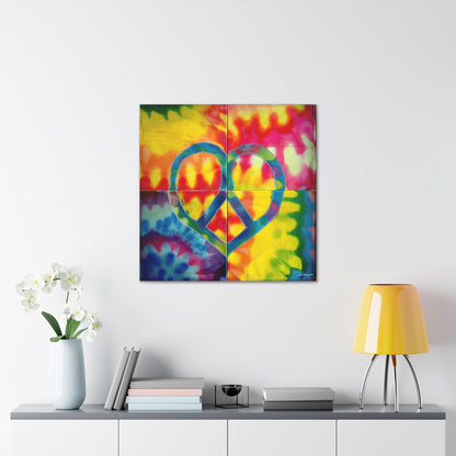 Coolio Tie Dye Hippie Heart Peace Sign Canvas Gallery Wraps