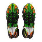 Beautifully Designed Orange, Yellow And Green Marijuana Leave Men's Mesh Sneakers