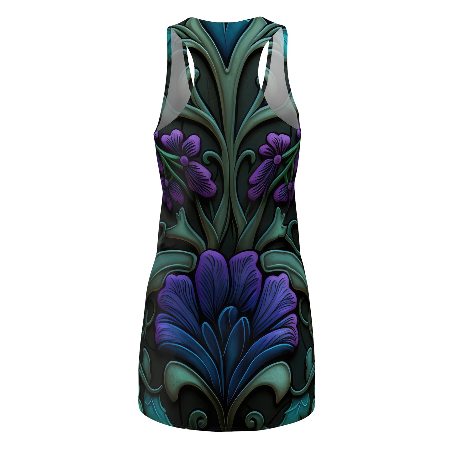 Gothic Bold & Beautiful flower floral Style 3 Women's Cut & Sew Racerback Dress (AOP)