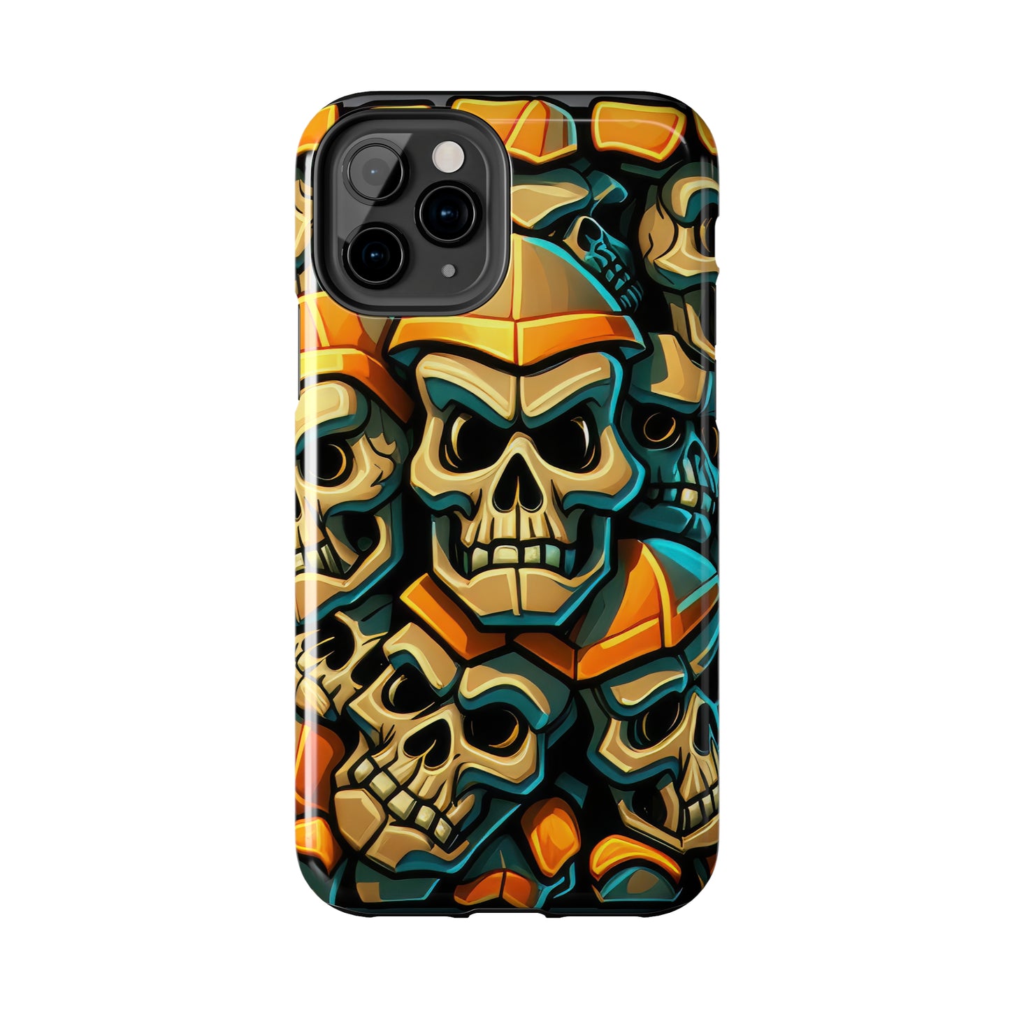 Metallic Chrome Skulls and classic Designed 16 Tough Phone Cases