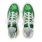 Classic Green Marijuana Leave Men's Mesh Sneakers