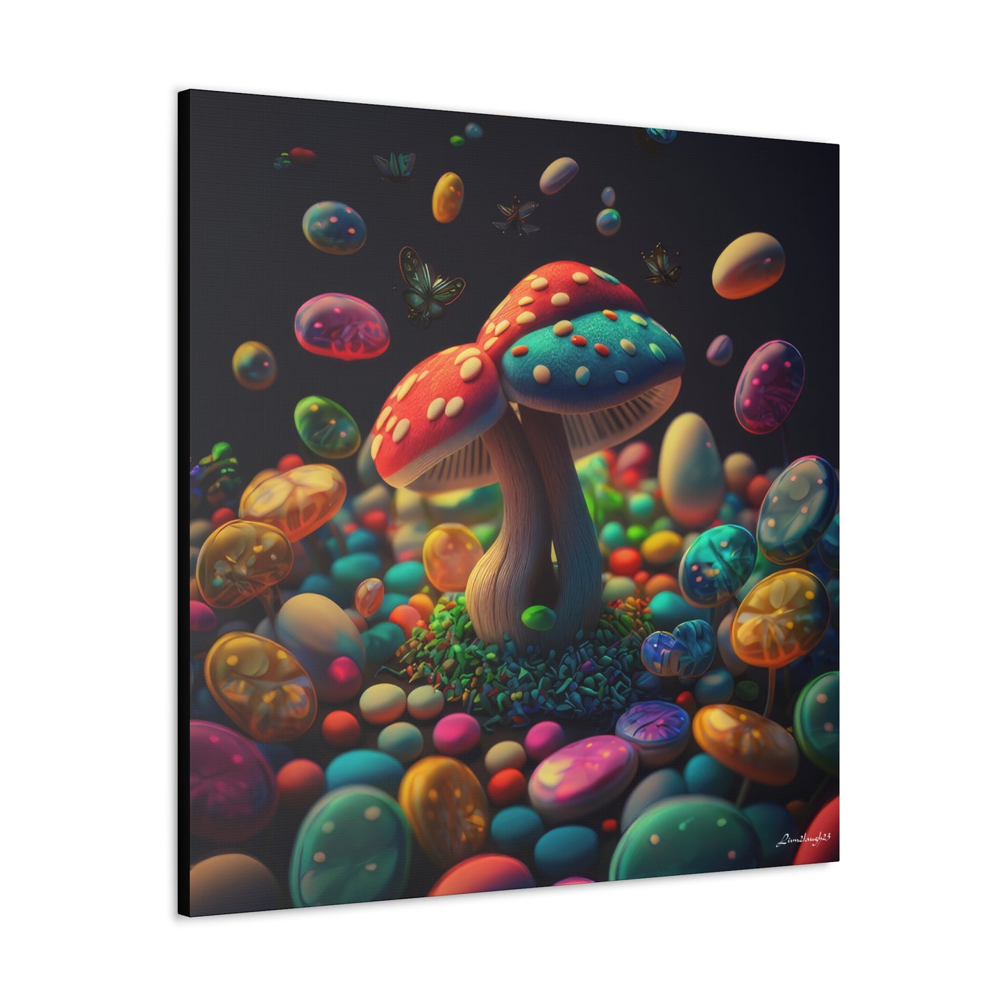 Beautiful Mushroom Luminating Colorful Bliss Canvas Gallery Wraps