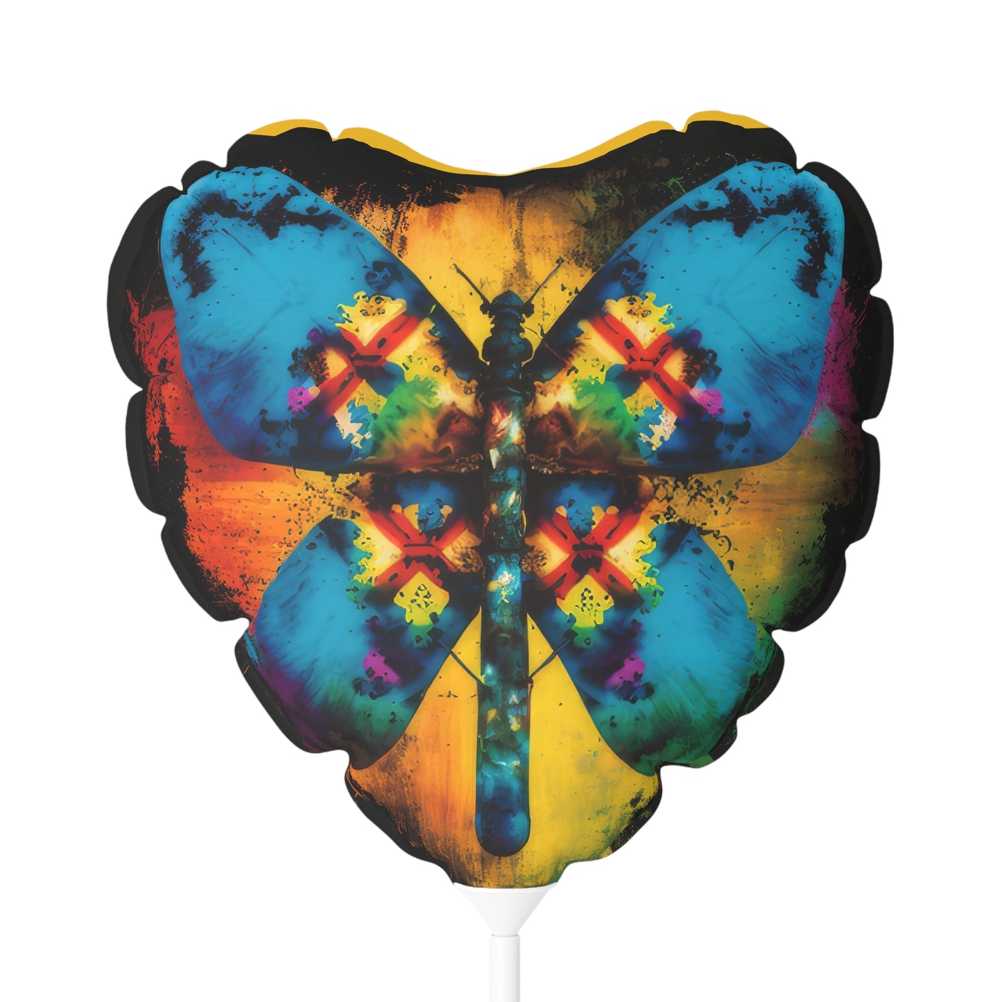 Bold And Beautiful Butterfly Tie Dye Style 3, Yellow Balloon (Round and Heart-shaped), 11"