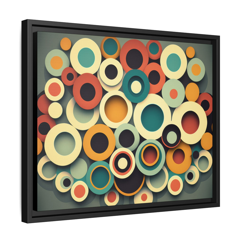 Gathered Circles, Matte Canvas, Framed (Multi-color)