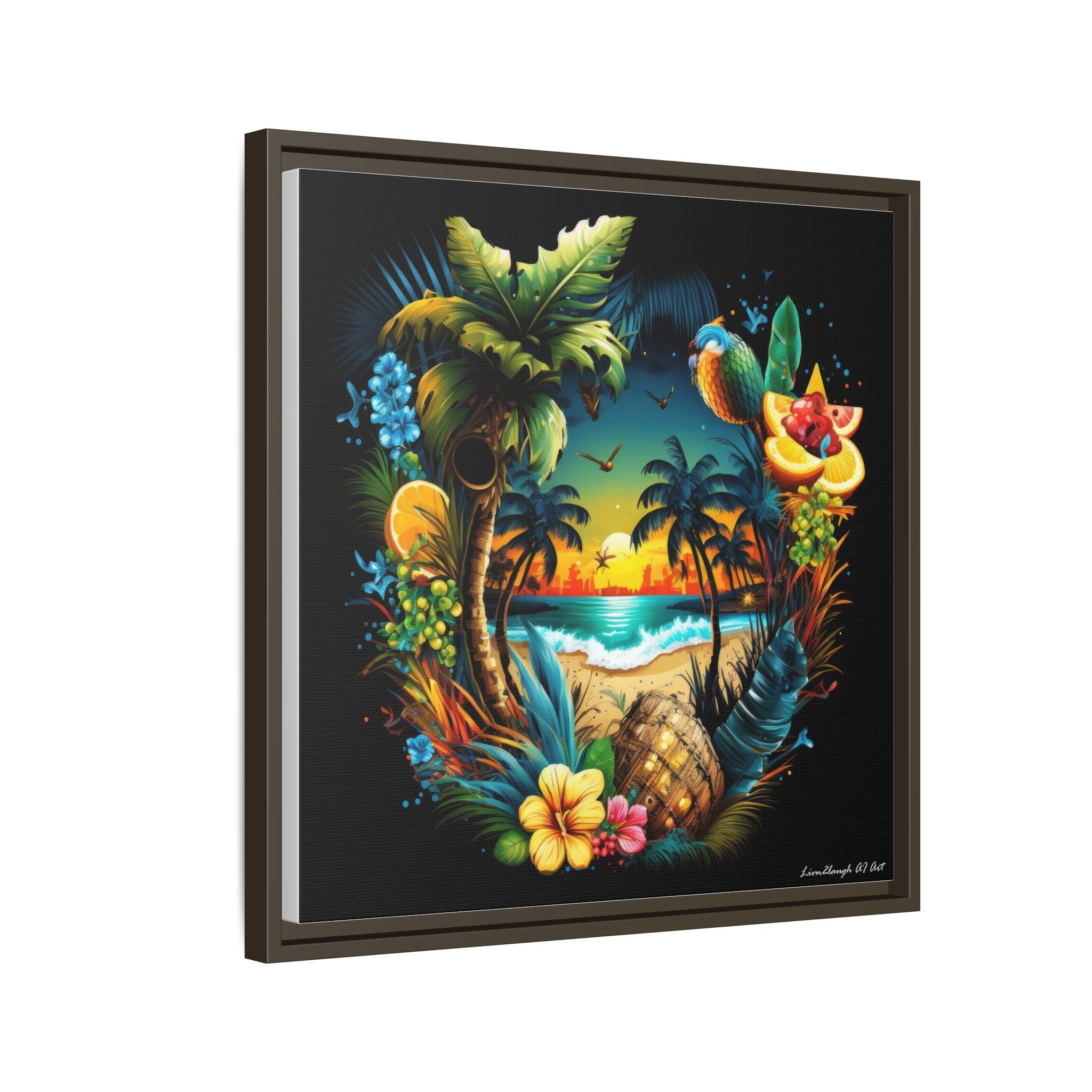 Island Rhythm at Dusk, Art Print — Colorful Modern Wall Canvas