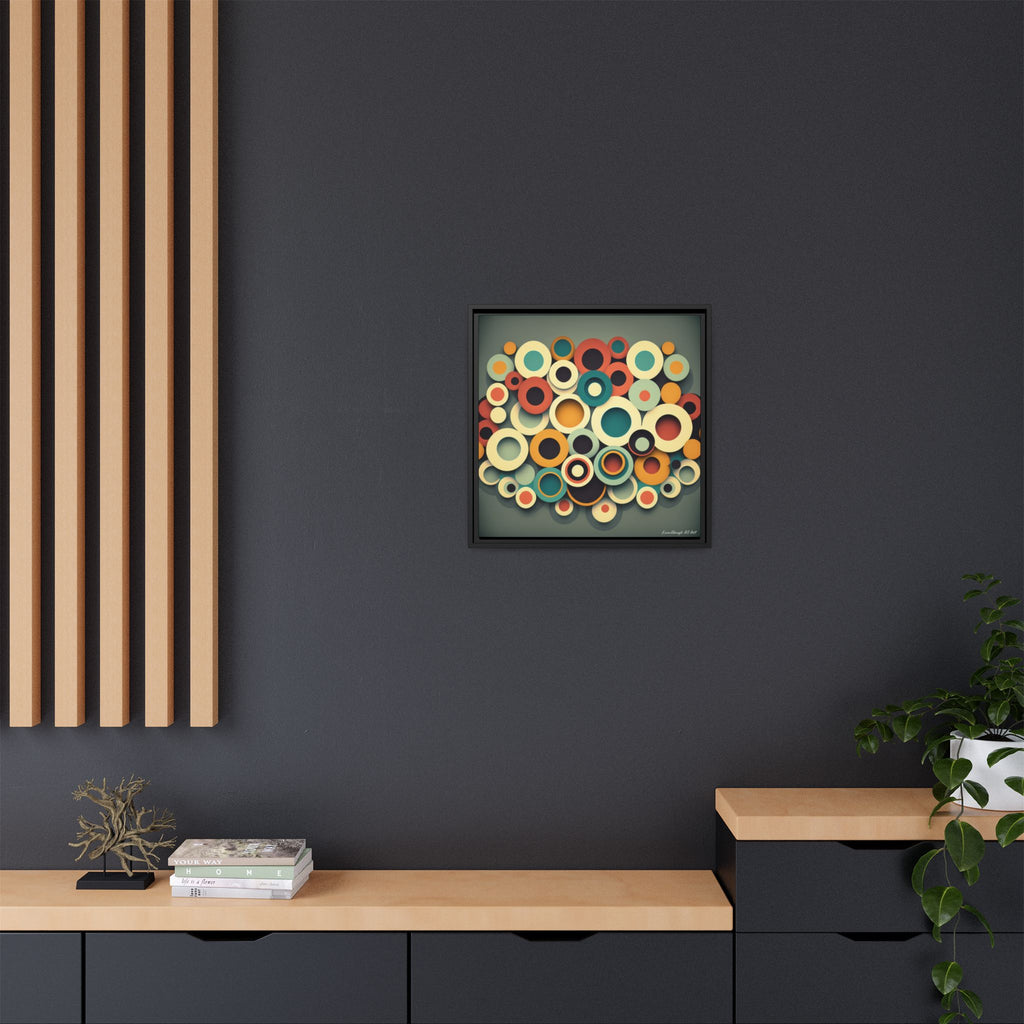 Gathered Circles, Matte Canvas, Framed (Multi-color)