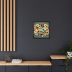 Gathered Circles, Matte Canvas, Framed (Multi-color)