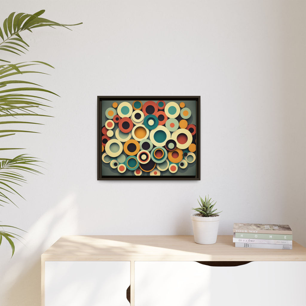Gathered Circles, Matte Canvas, Framed (Multi-color)