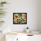 Gathered Circles, Matte Canvas, Framed (Multi-color)
