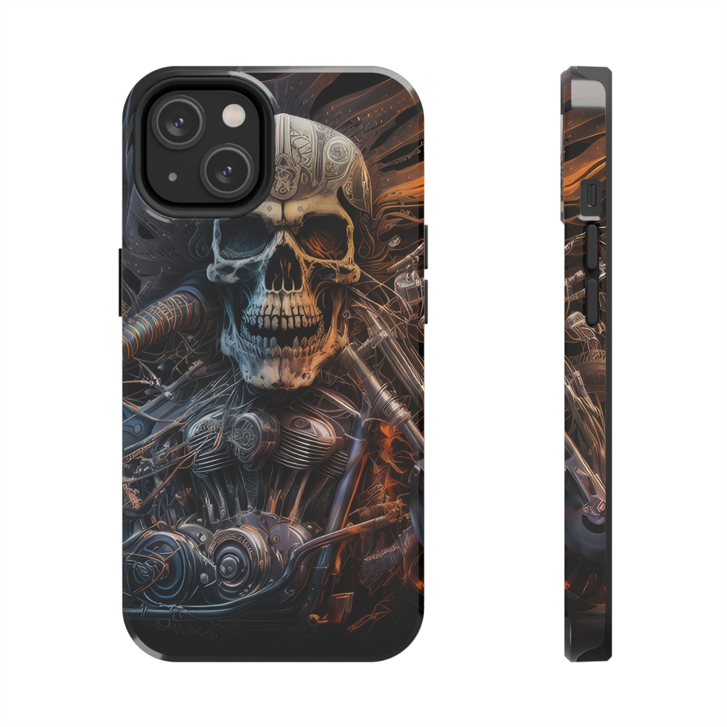 Skull Motorcycle Rider, Ready to Tear Up Road On Beautiful Bike 8 Tough Phone Cases