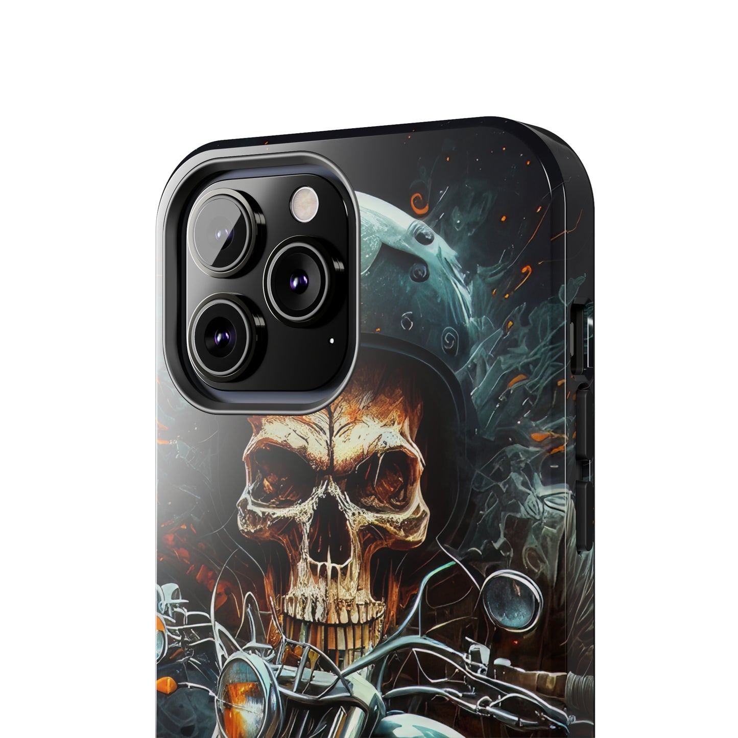 Skull Motorcycle Rider, Ready to Tear Up Road On Beautiful Bike 9 Tough Phone Cases