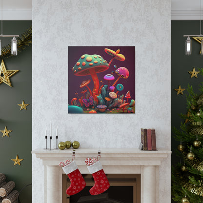 Beautiful Mushroom Luminating Colorful Bliss 2 Canvas Gallery Wraps