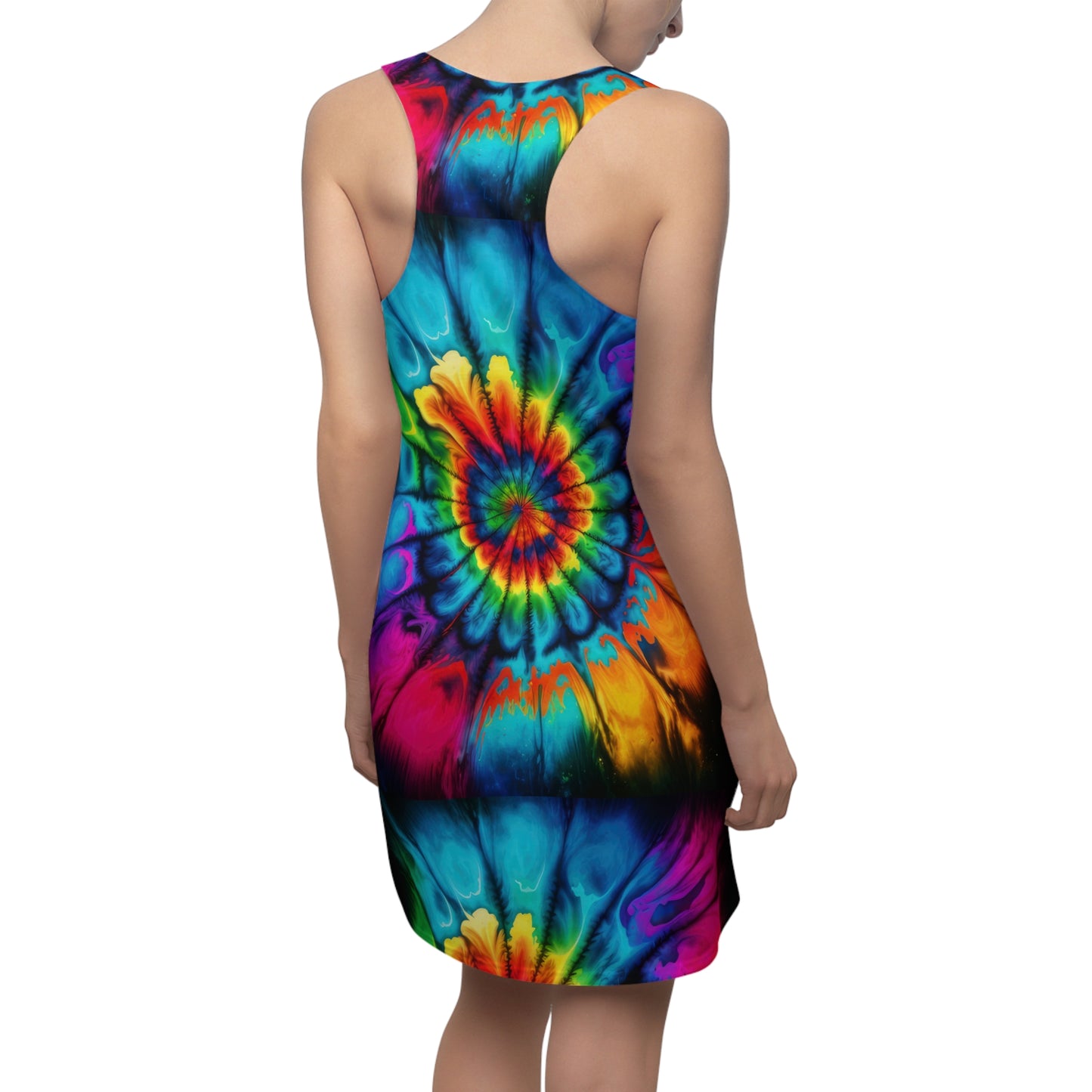 Bold And Beautiful Tie Dye Style Two C, Women's Cut & Sew Racerback Dress (AOP)