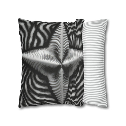 Beautiful Stars Abstract Star Style Black And White Spun Polyester Square Pillow Case