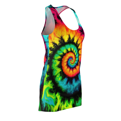 Bold And Beautiful Tie Dye Style Three C, Women's Cut & Sew Racerback Dress (AOP)