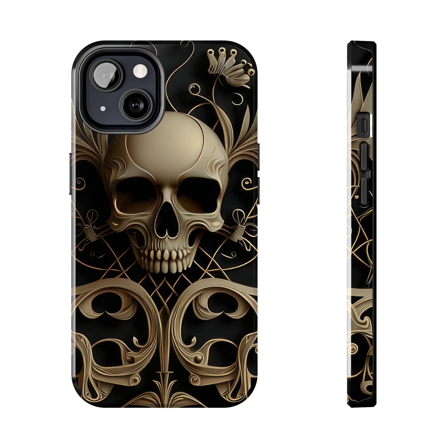 Metallic Chrome Skulls and classic Designed 1 Tough Phone Cases