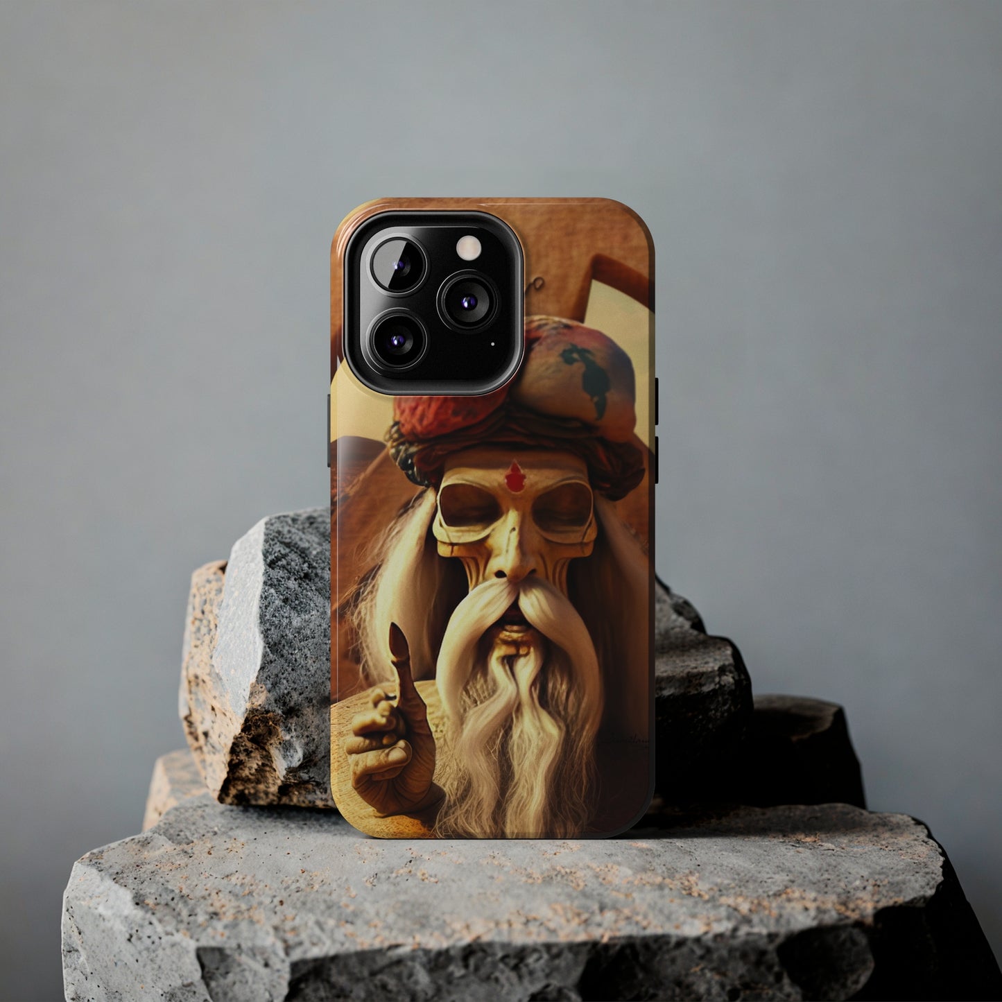 Wise Man In Dessert With Beard And Peace Sign Tough Phone Cases