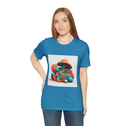 Hippie Mushroom Color Candy Style Design Style 1Unisex Jersey Short Sleeve Tee