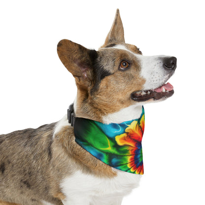 Tie Dye Style Three Pet Bandana Collar