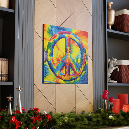 Coolio Tie Dye Hippie Peace Sign 4 Canvas Gallery Wraps