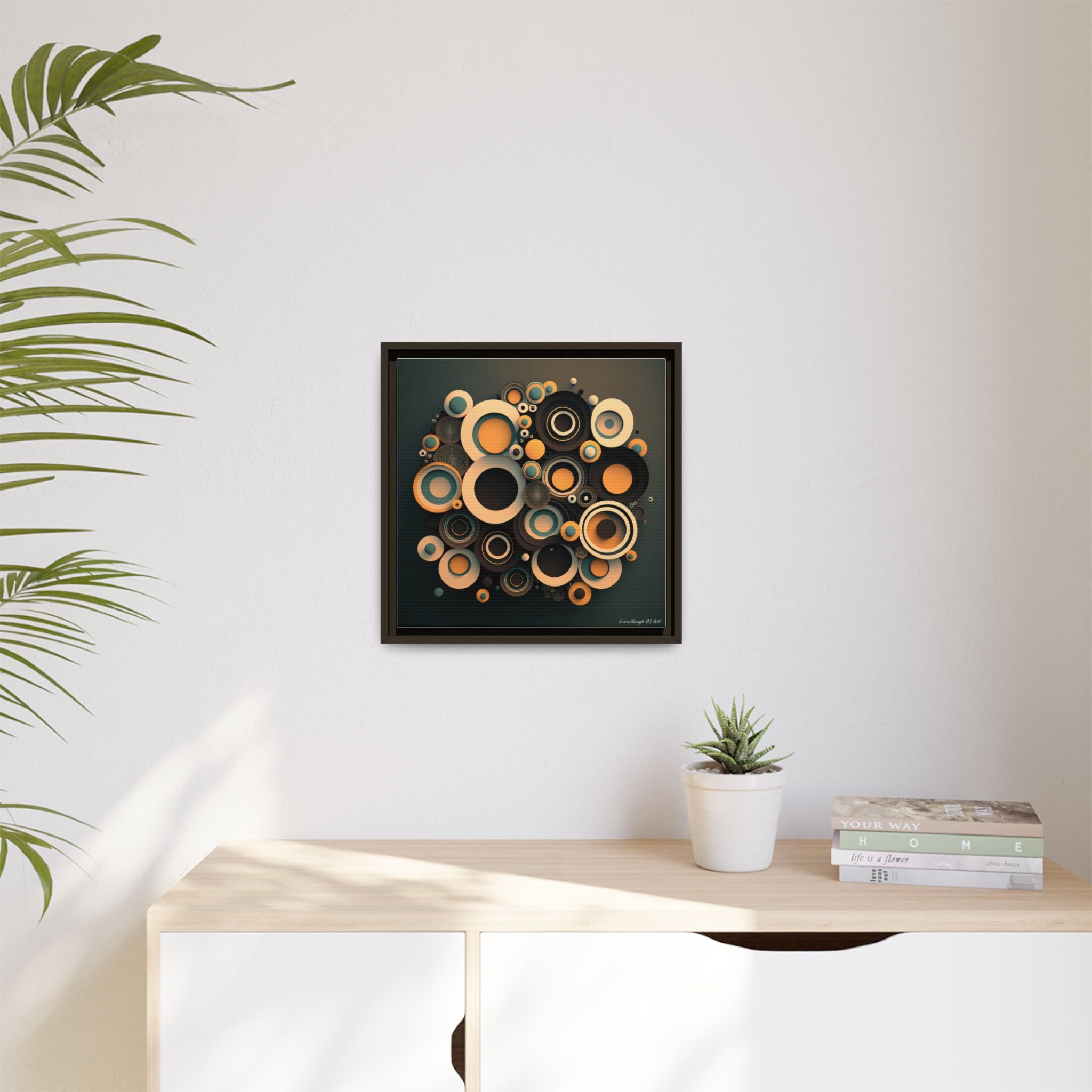 Concentric Harmony, Art Print — Colorful Modern Wall Canvas