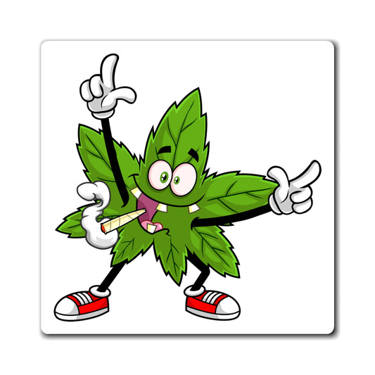 Marijuana Reggae Pot Leaf Man Smoking A Joint With Red Sneakers 1 Magnets