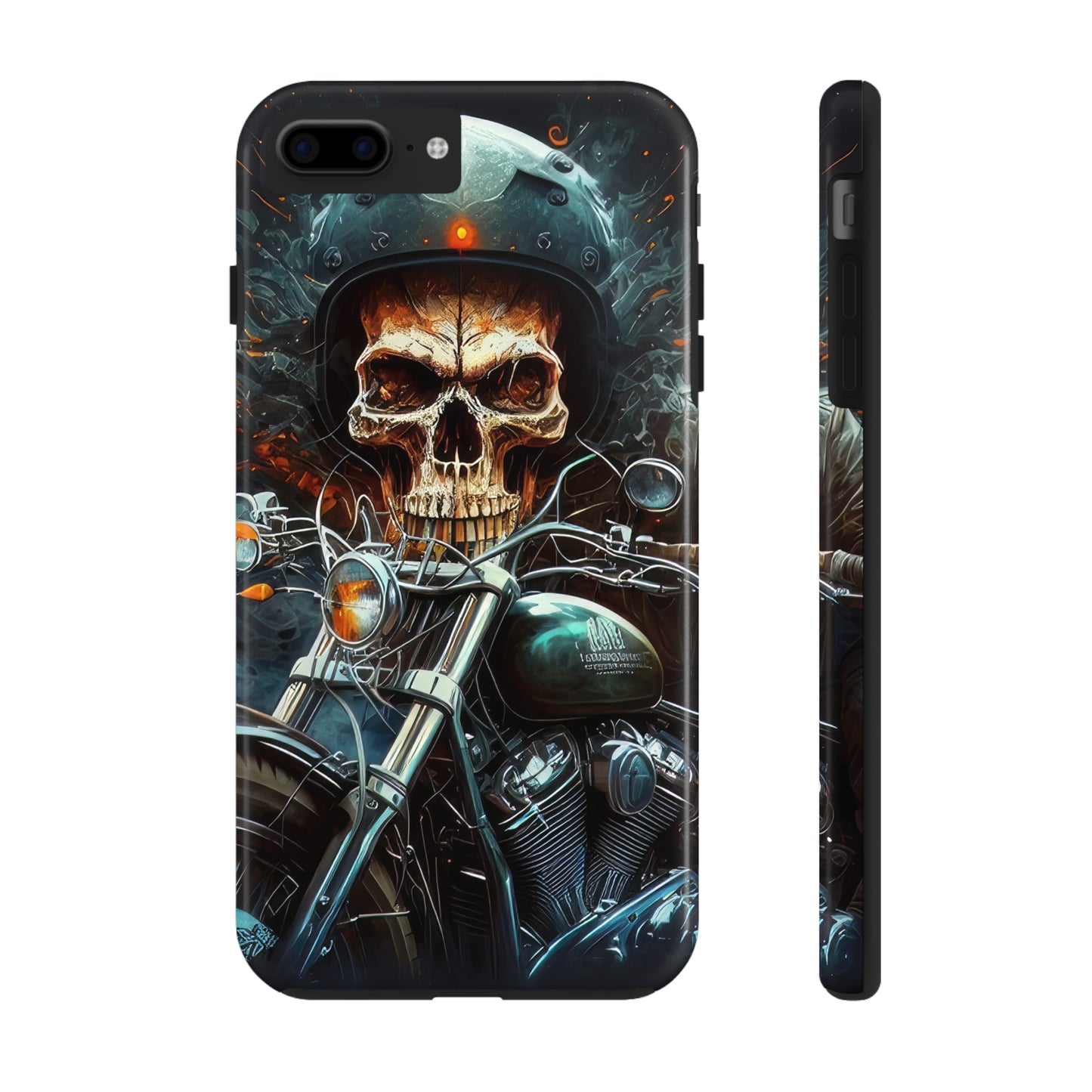 Skull Motorcycle Rider, Ready to Tear Up Road On Beautiful Bike 9 Tough Phone Cases