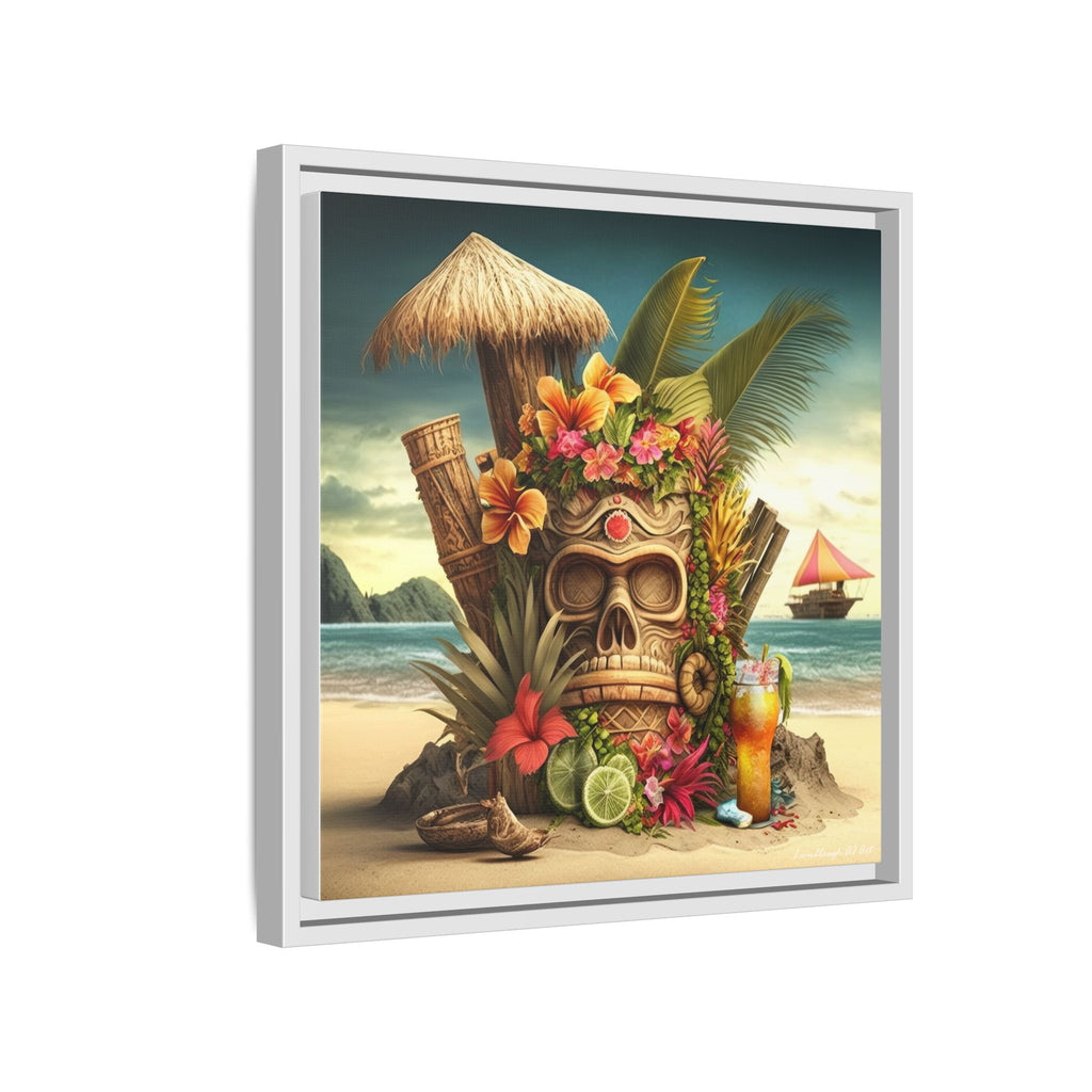 Tiki Dreams by the Shore, Art Print — Colorful Modern Wall Canvas