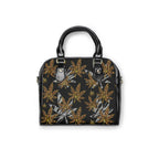 Gold And Zebra Marijuana Pot Weed Leaf 420 Marijuana Shoulder Handbag