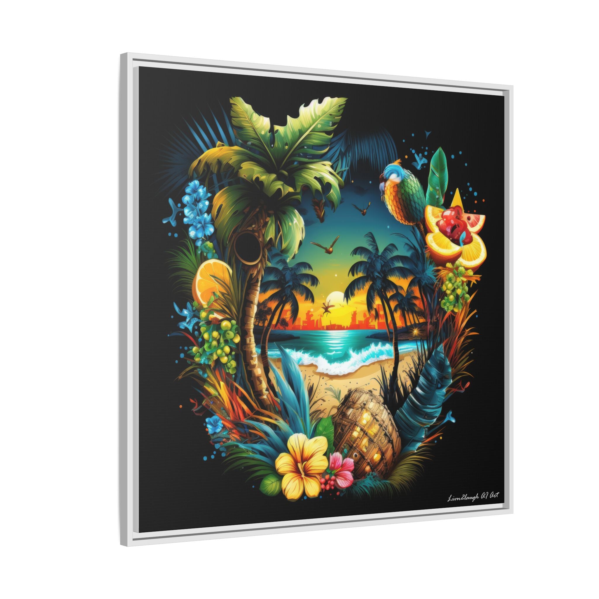 Island Rhythm at Dusk, Art Print — Colorful Modern Wall Canvas