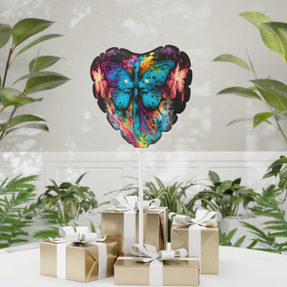 Bold And Beautiful Tie Dye Cross And Butterflies Front Style 7 Balloon (Round and Heart-shaped), 11"