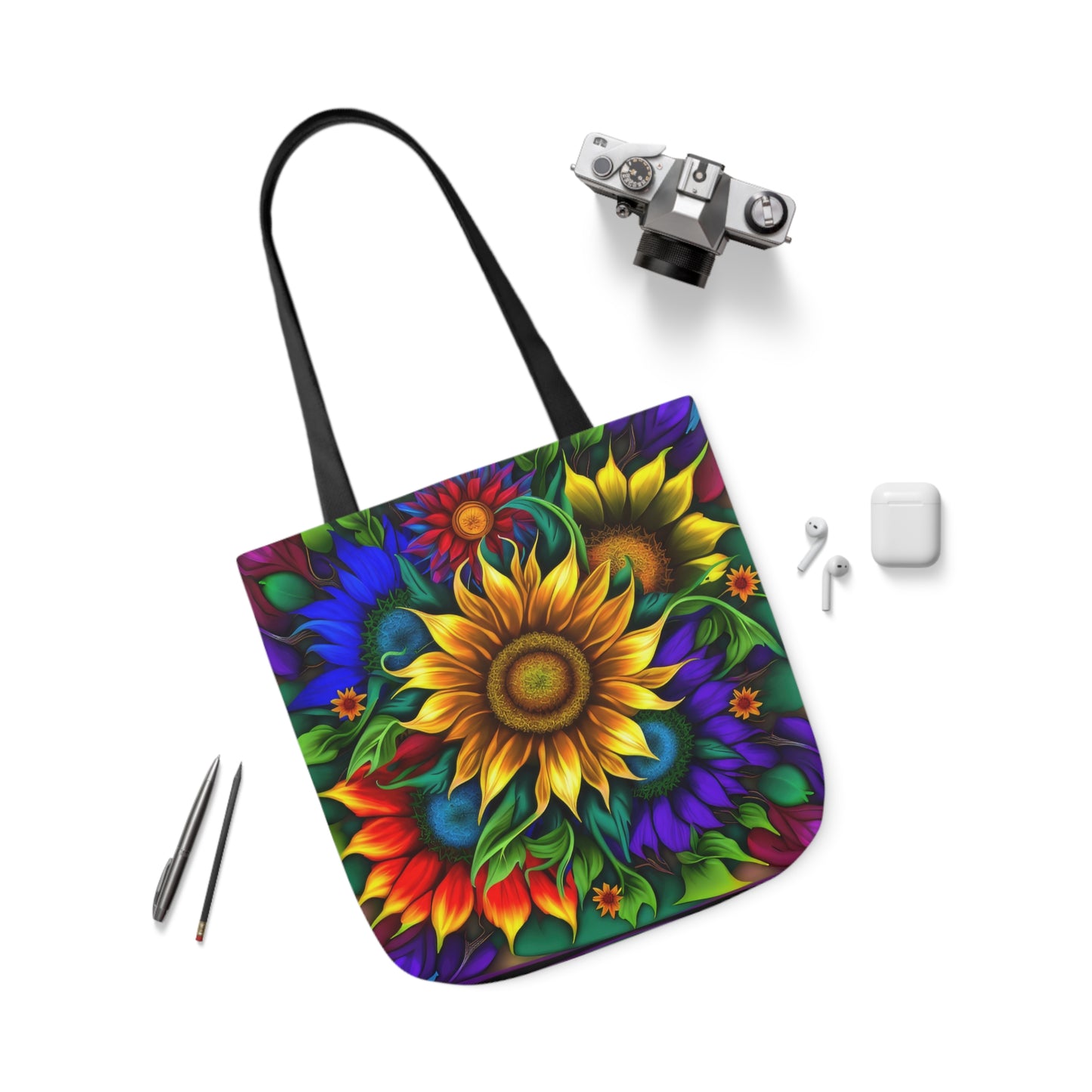 Bold And Beautiful Flowers Style Four Polyester Canvas Tote Bag (AOP)