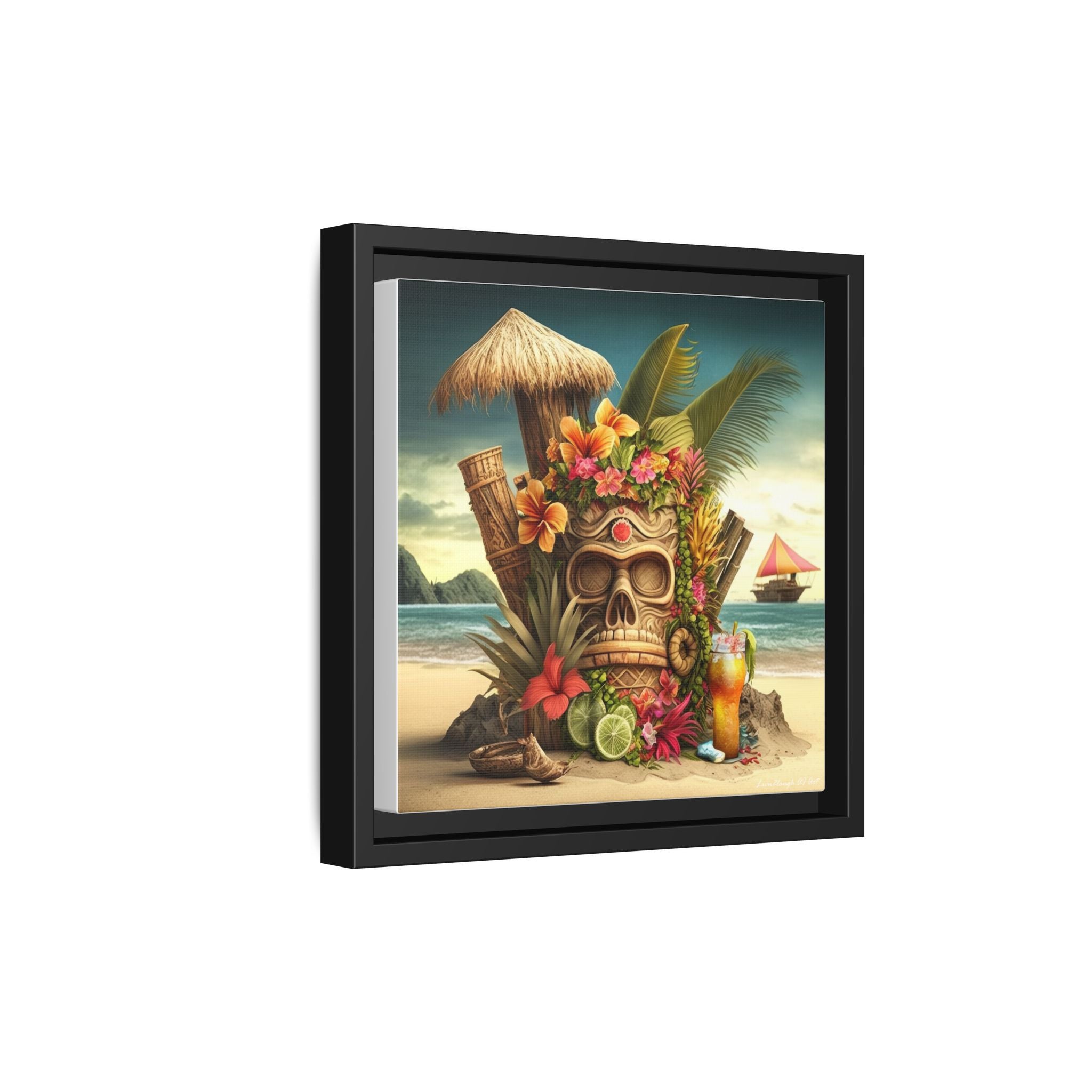 Tiki Dreams by the Shore, Art Print — Colorful Modern Wall Canvas